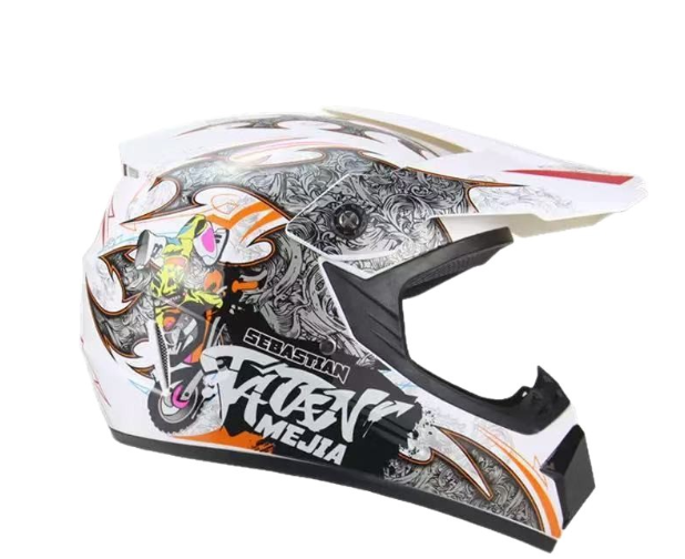 Мотошлем кросс/эндуро Sebastian Mejia а аксессуары XL Белый/Графика (2869253752)