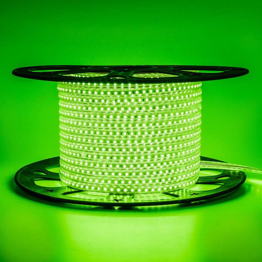 Светодиодная лента SMD2835 220 V герметичная AVT 120 LED/м IP65 5 м Зеленый
