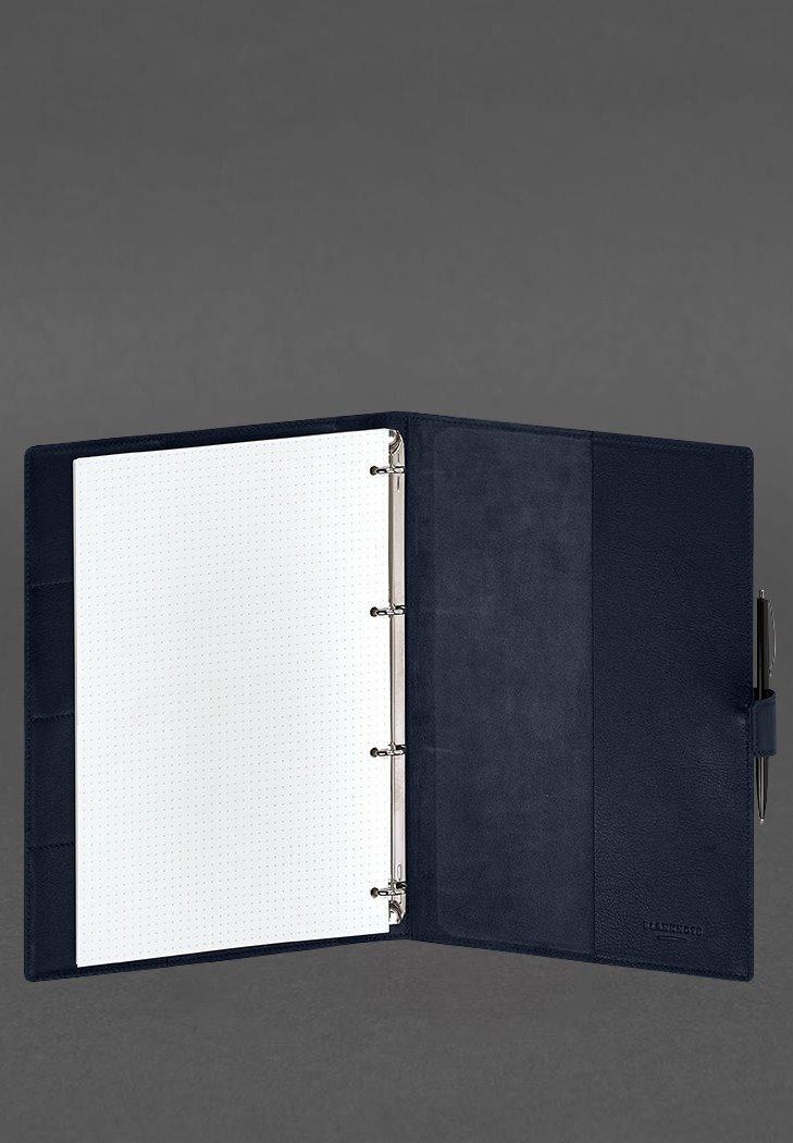 Блокнот шкіряний Софт-бук 9.2 Краст А4 Синій (A-027961) - фото 5