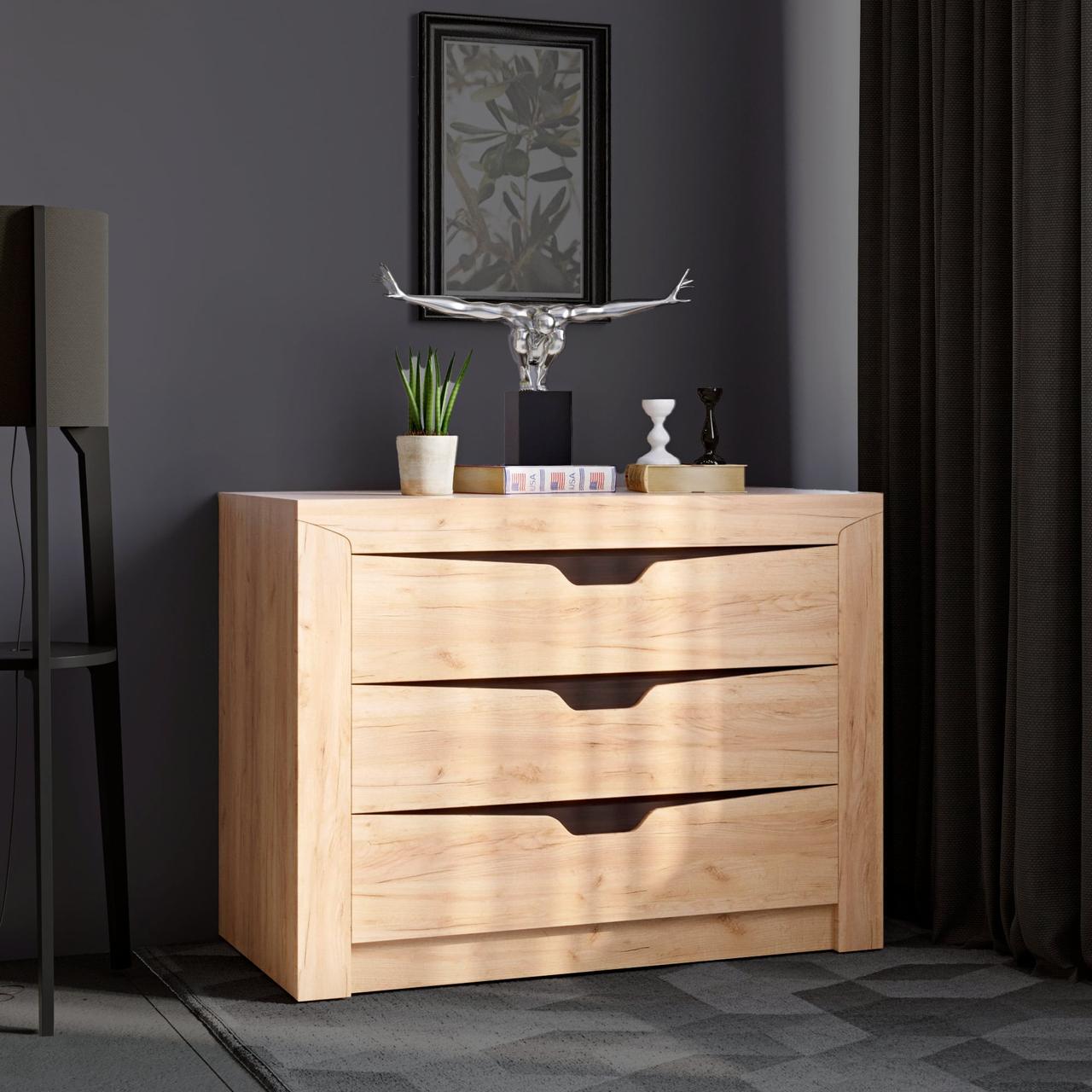 Комод для вещей Эверест Либерти-1000 100х38х76 см Дуб крафт золотой (DTM-2140)