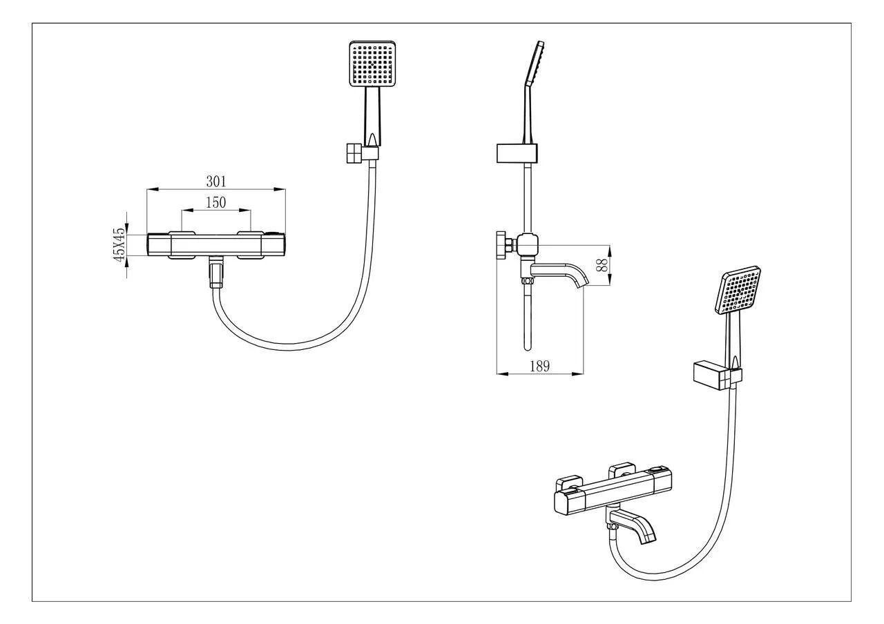 Змішувач для ванни Gappo G3291 з термостатом Хром (27776614) - фото 7