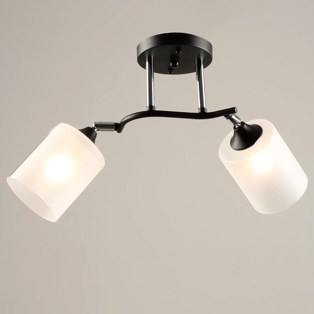 Люстра стельова Light House SRS-20301/2 E27 плафони білі Чорний/Хром