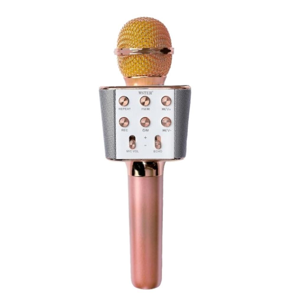 Мікрофон-караоке Wster WS-1688 для дітей з USB Bluetooth з колонкою Rose (120.158.2)