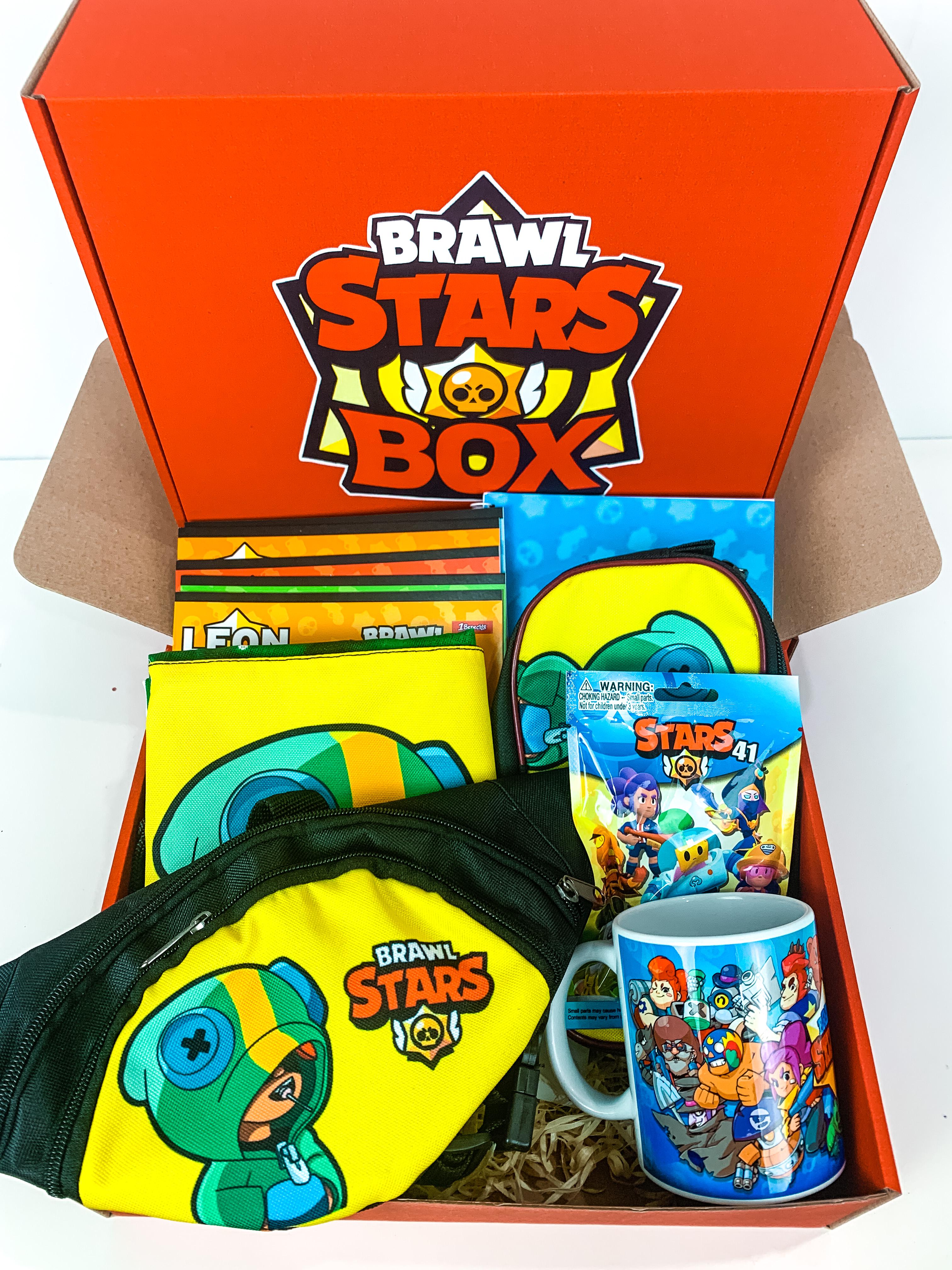 Подарочный бокс MarkiBox Brawl Stars Box "Мега Ящик Maxi box" Леон Желтый