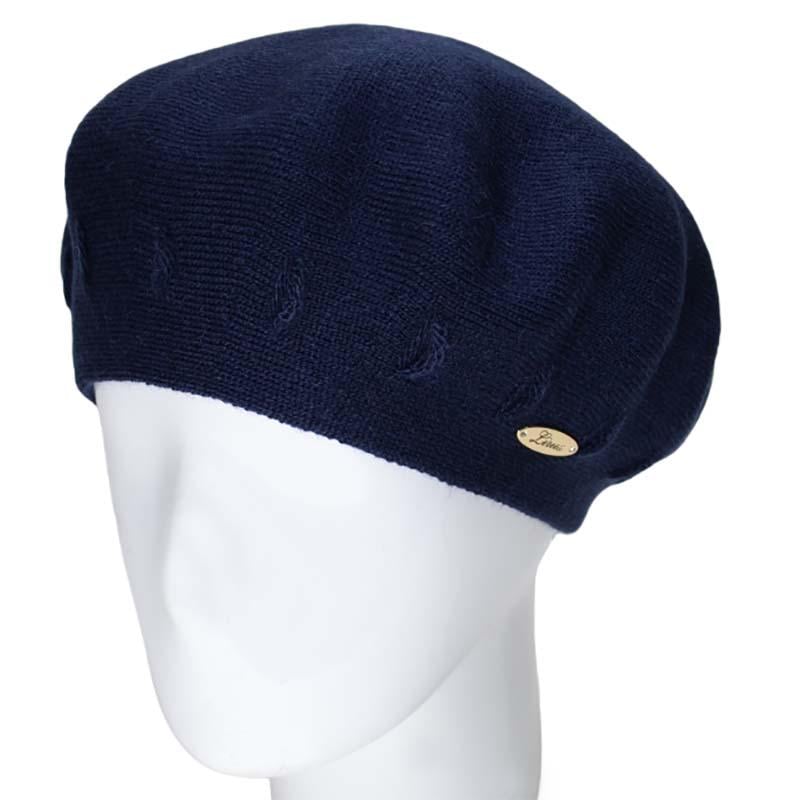 Берет женский Lirus Ели двойной тонкой вязки Синий (119103)