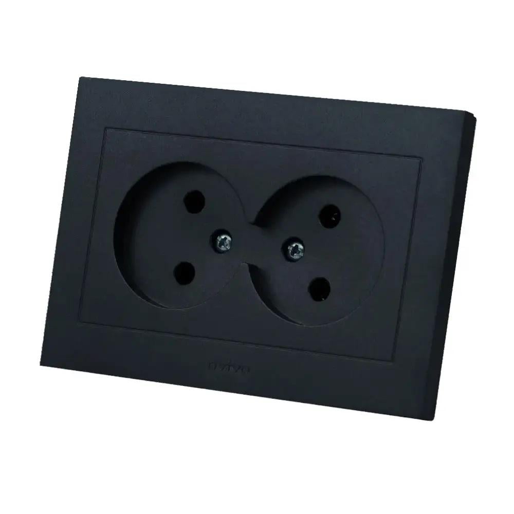 Розетка двойная врезная Ovivo Electric Grano Черный
