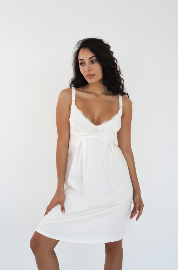 Рубашка ночная для кормления Soft&Lace S Молочный (144182)