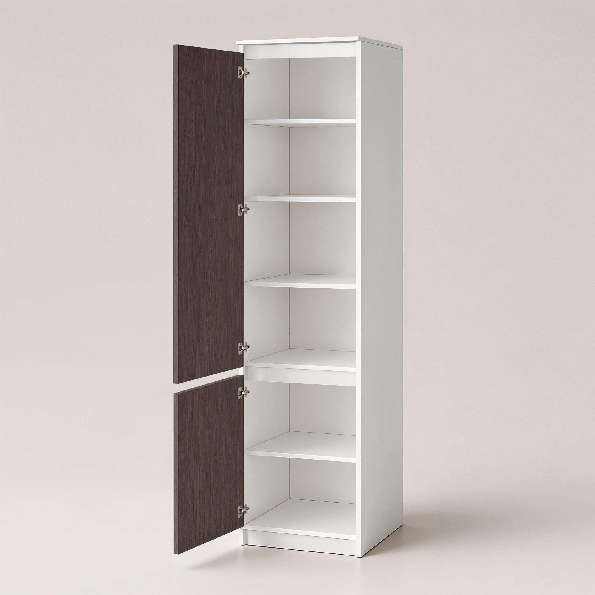 Шкаф-пенал с полками T-217 500х498х2117 мм Белый/Венге Магия - фото 2 Шкаф-пенал с полками T-217 500х498х2117 мм Белый/Венге Магия - фото 2