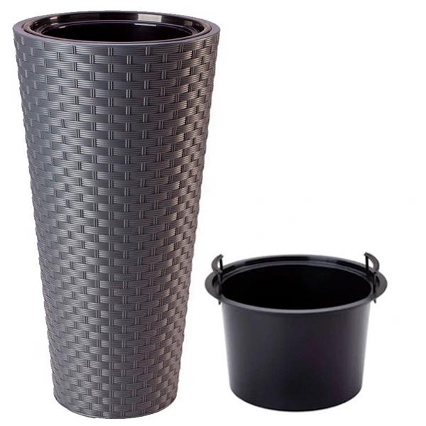 Горшок для цветов Form-Plastic Rattana Slim-40 Антрацит (3850-014) - фото 2