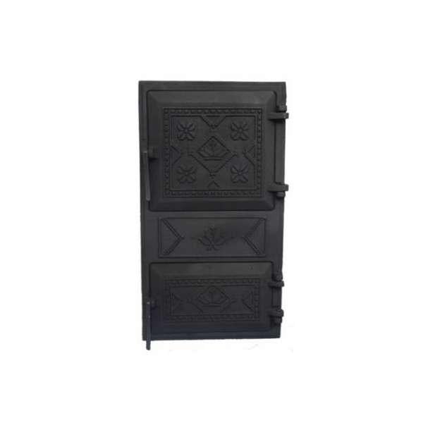 Дверцята чавунні спарені Булат 265х480 мм Вишиванка пофарбована