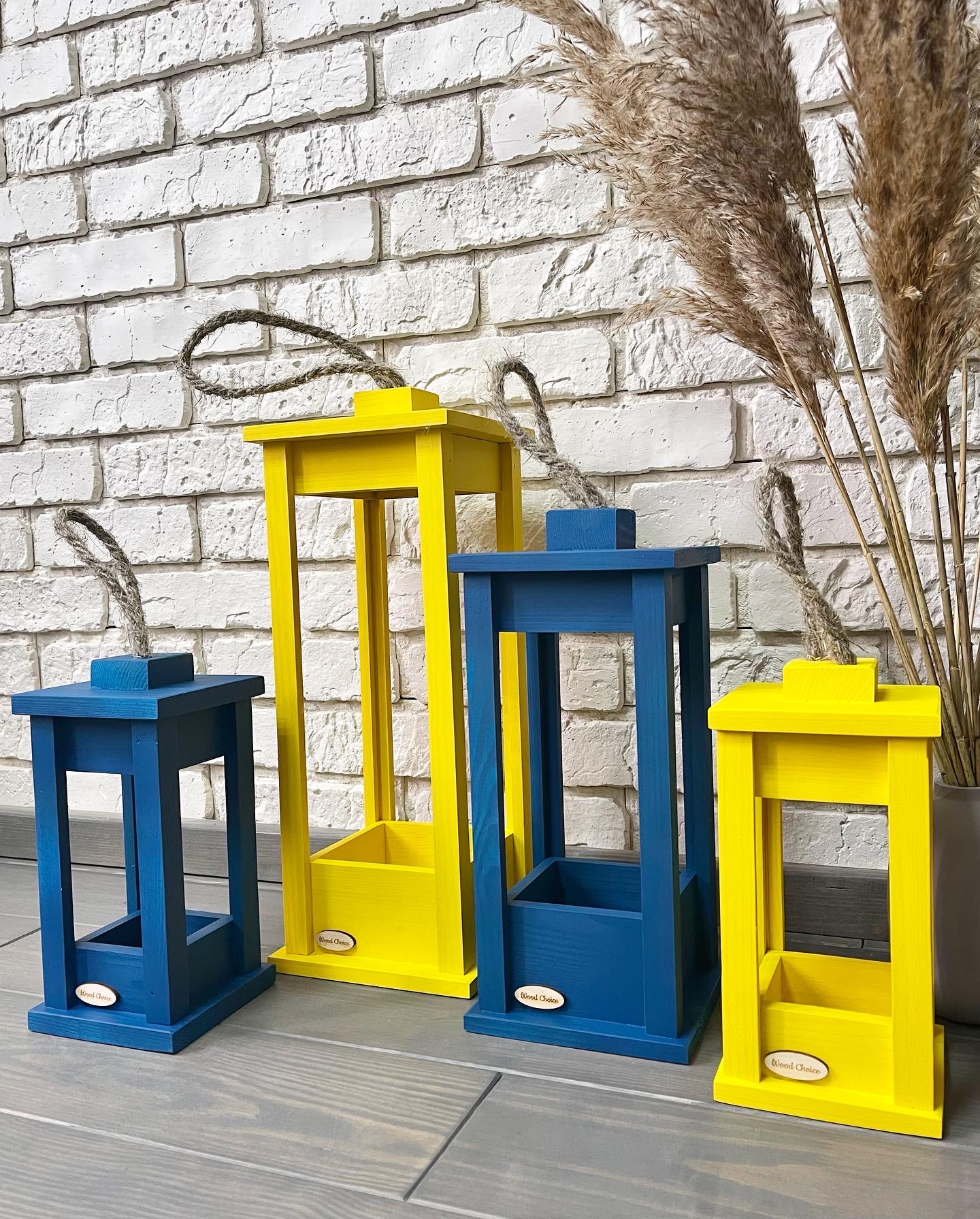 Набор подсвечников деревянные Фонари 25/35/45 см Украина - фото 1 Набор подсвечников деревянные Фонари 25/35/45 см Украина - фото 1