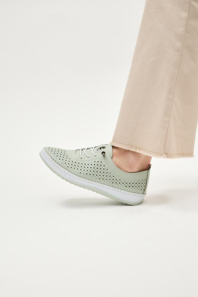 Мокасины женские Anna Lucci кожаные р. 37 Зеленый (194786) - фото 5