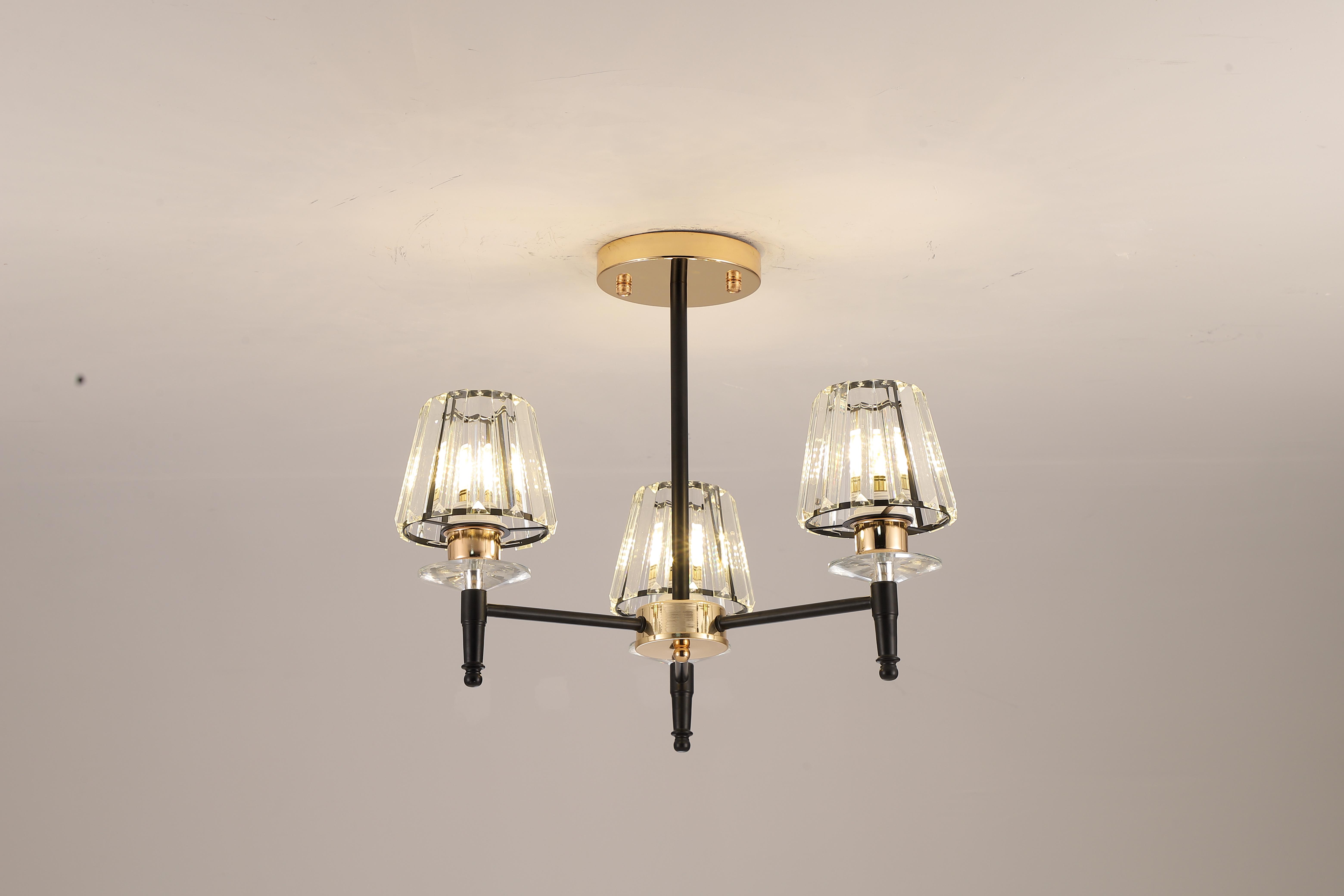 Люстра декоративная Sirius GLX-23746-3 GD+BK