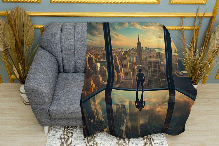 Плед 3D City in Your Hands плюш однослойный 135х150 см (114321)