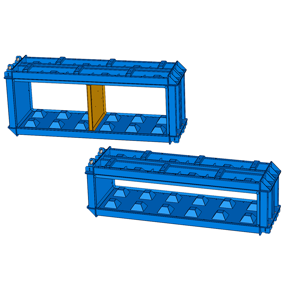 Формы для заливки модульных блоков из бетона металлические Евростандарт 1200х300х600 мм (0001) - фото 11