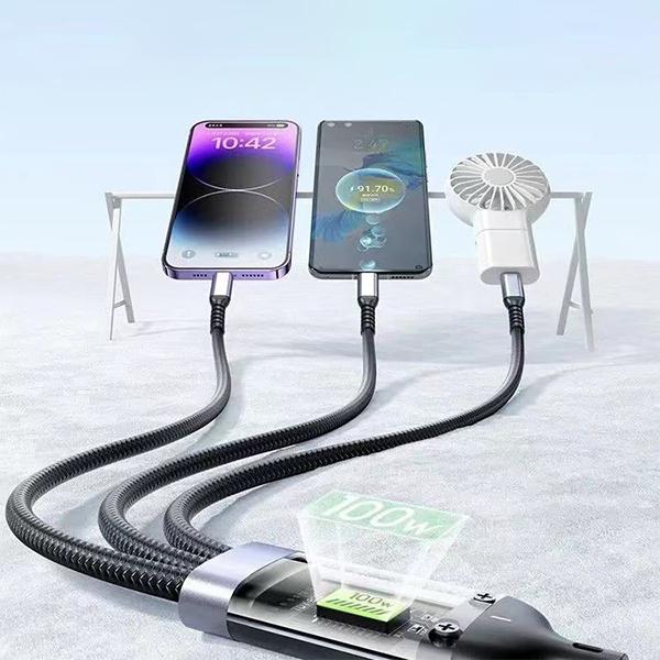 Кабель для зарядки телефонов USB/Type-C/Lightning с быстрой зарядкой 1,2 м (C01274) - фото 3 Кабель для зарядки телефонов USB/Type-C/Lightning с быстрой зарядкой 1,2 м (C01274) - фото 3