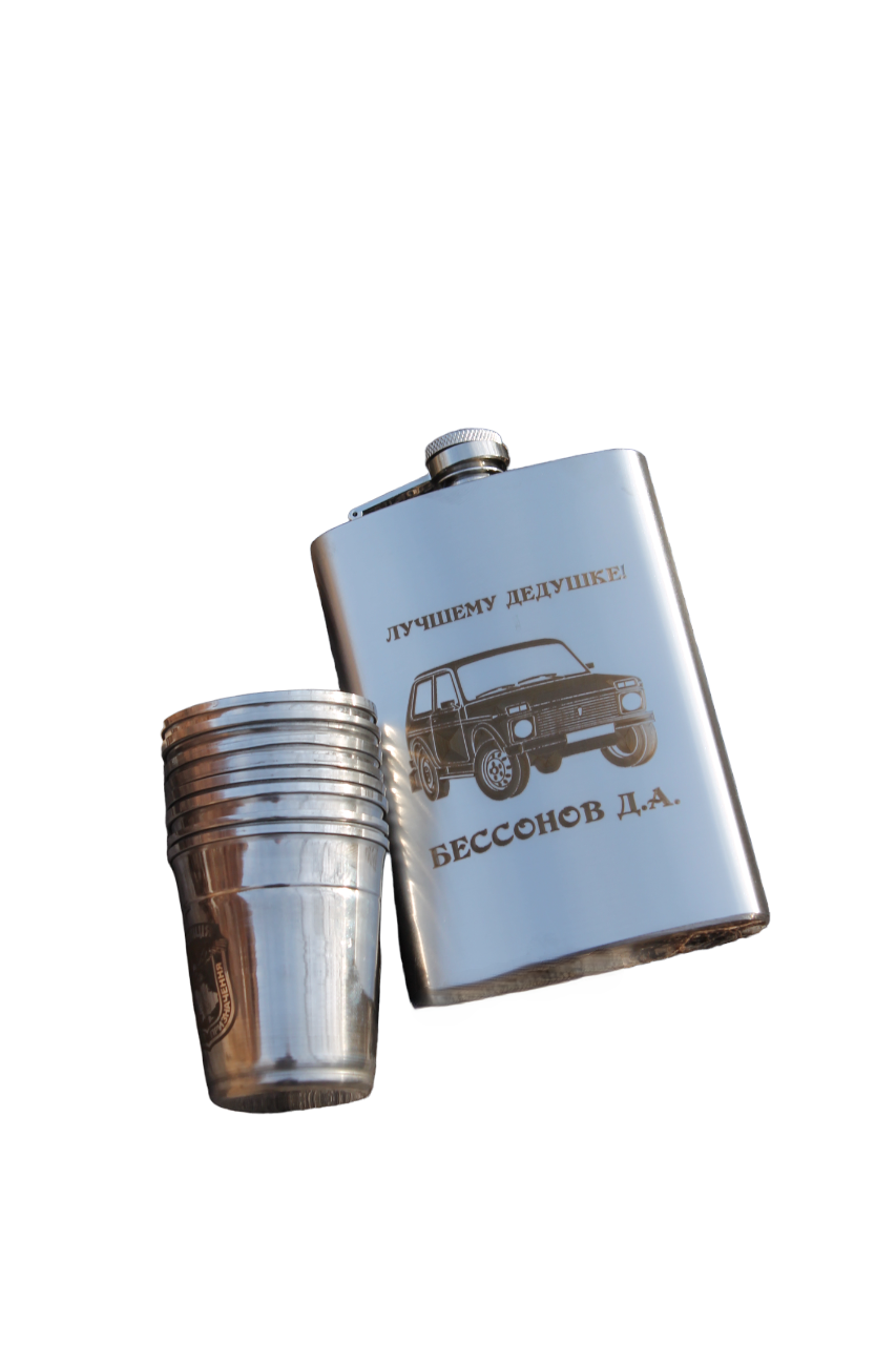 Фляга с гравировкой и 8 чарок "Поліція" 266 мл (14-2-SP00517/00516/3)