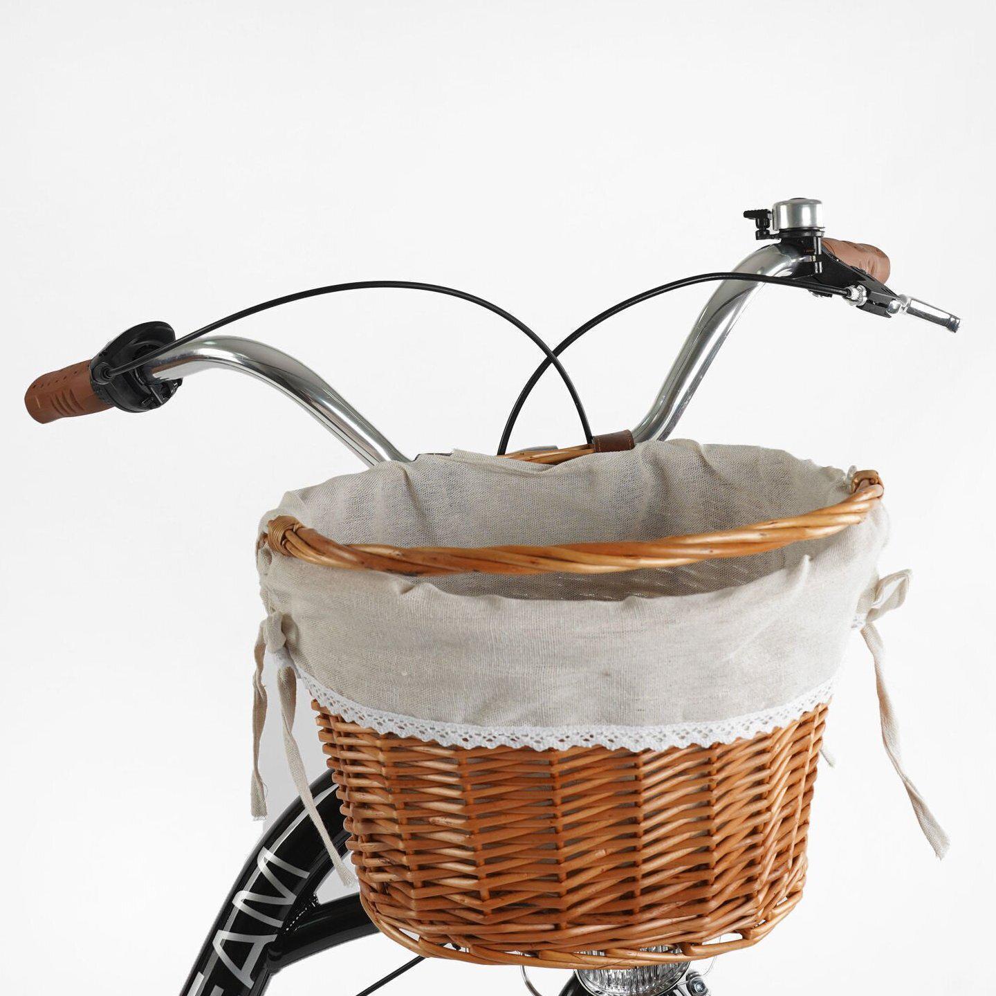 Велосипед городской алюминиевый CORSO Dream 28 дюймов с корзиной и багажником, рама 18" Черный - фото 5