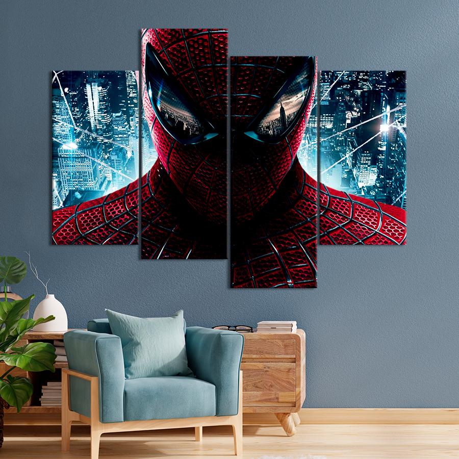 Настенний декор Питер Паркер Новый Человек-паук на фоне города 129x90 см (A107-4)