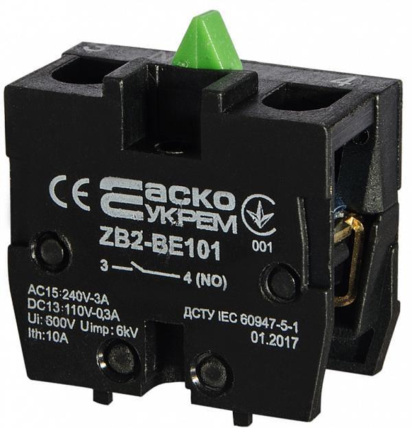 Контактный блок АСКО ZB2-BE101 1NO 3A 240V AC/DC для постов управления XAL-B (A0140010027)