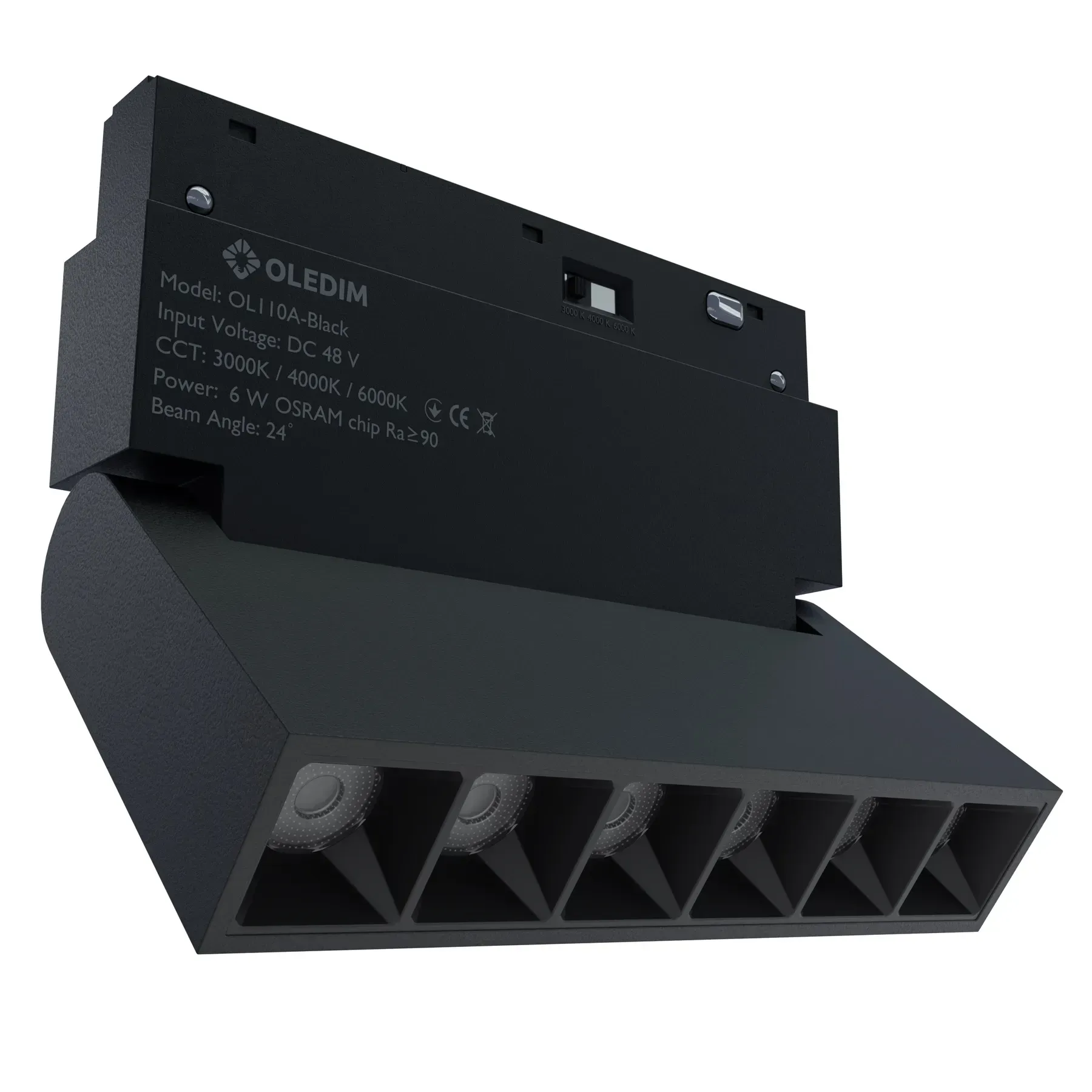 Светильник трековый магнитный поворотный OL110A 6W 3000K (33027458)