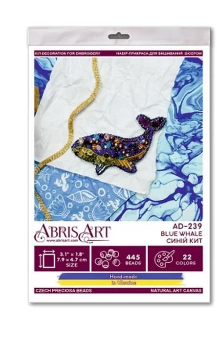 Набор для вышивки бисером Синий кит (VB-128-B-102) Набор для вышивки бисером Синий кит (VB-128-B-102)