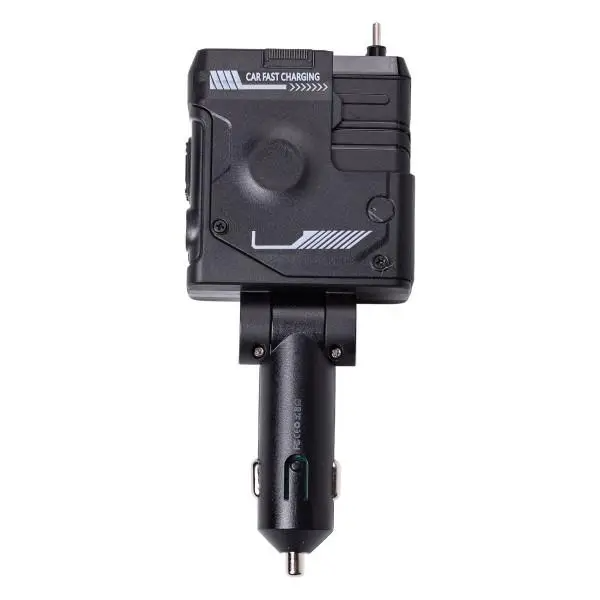 Зарядное устройство автомобильное 4в1 с выдвижным кабелем Черный (HP-A1B) - фото 3