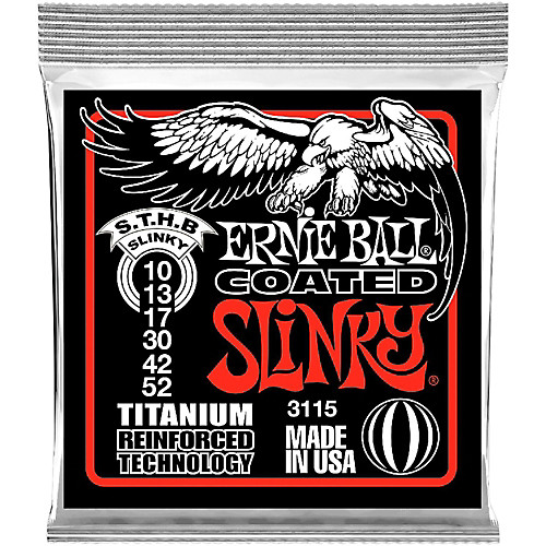 Струны Ernie Ball 3115 Coated Titanium RPS 10-52 Skinny Top Heavy Bottom (637) - фото 1