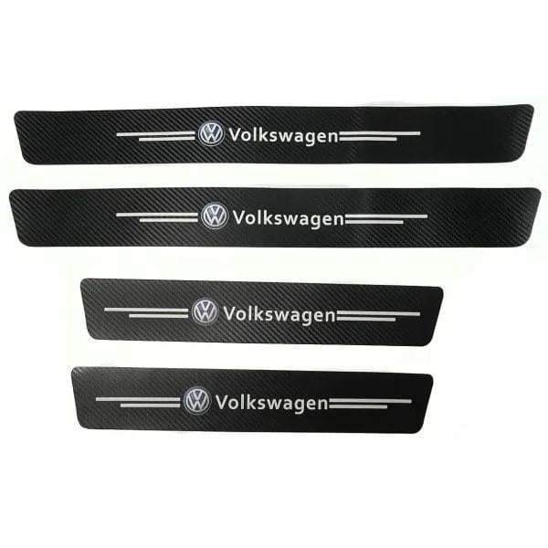 Защитная пленка накладка на пороги для Volkswagen 4 шт. Черный карбон (4256)