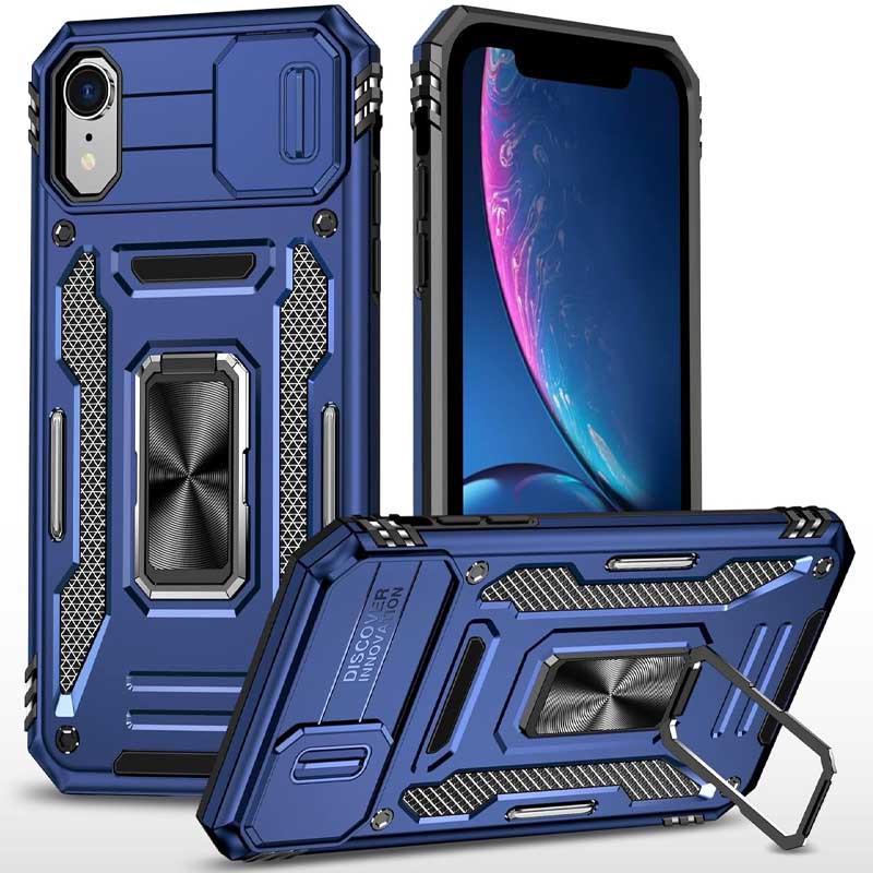 Противоударный ударопрочный чехол Camshield Army Ring для Apple iPhone XR (6.1") Синий / Navy