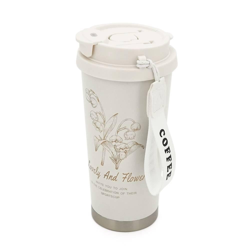 Термокухоль пластиковий Merlion Coffee з трубочкою колба з нержавіючої сталі 500 мл Білий (37261) Термокухоль пластиковий Merlion Coffee з трубочкою колба з нержавіючої сталі 500 мл Білий (37261)