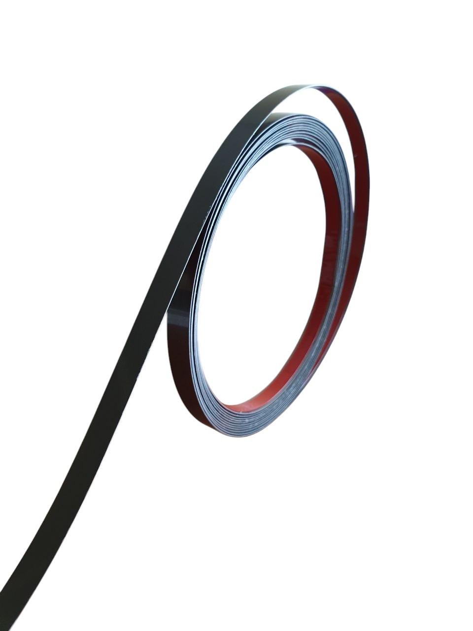 Наклейка на стену полоска металлическая молдинг 10 мм 10 м Черный матовый (9011)