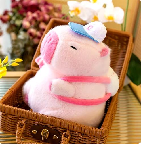 Мягкая игрушка Капибара с рюкзаком на спине 20 см Розовый (24984685) - фото 2