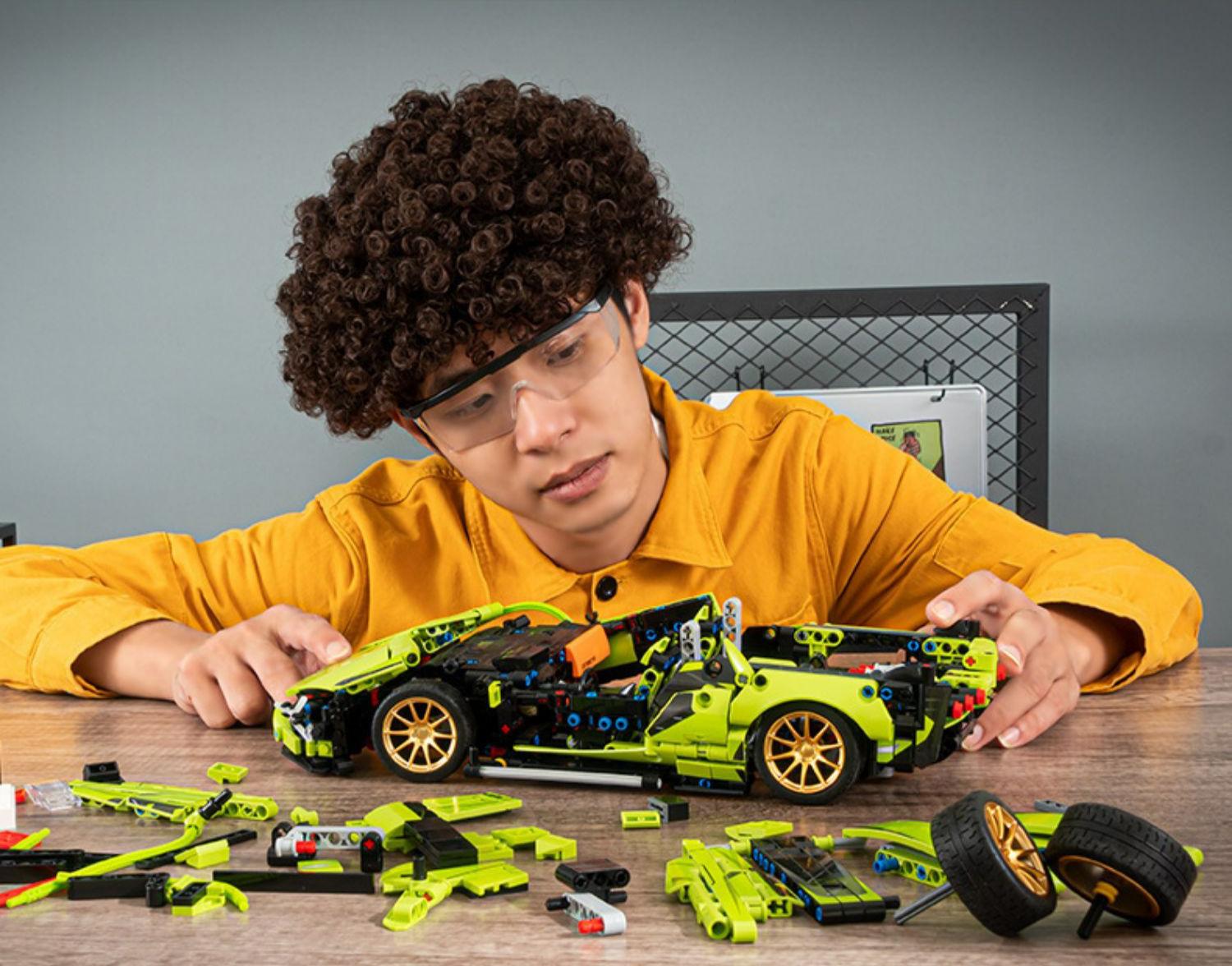 Конструктор машинка Lamborghini Technol Model 1:14 на 1254 деталі Зелений - фото 10