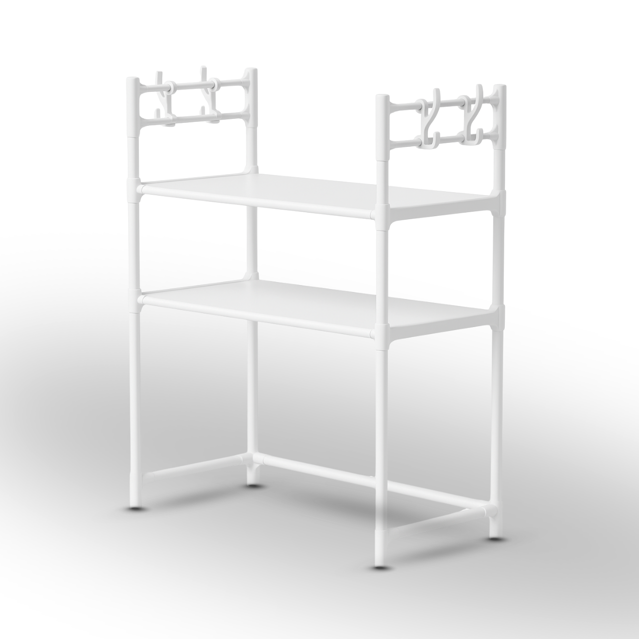 Полка-органайзер на микроволновую печь 3 яруса до 25 кг 33х59,5х72 см Белый (6162454693)