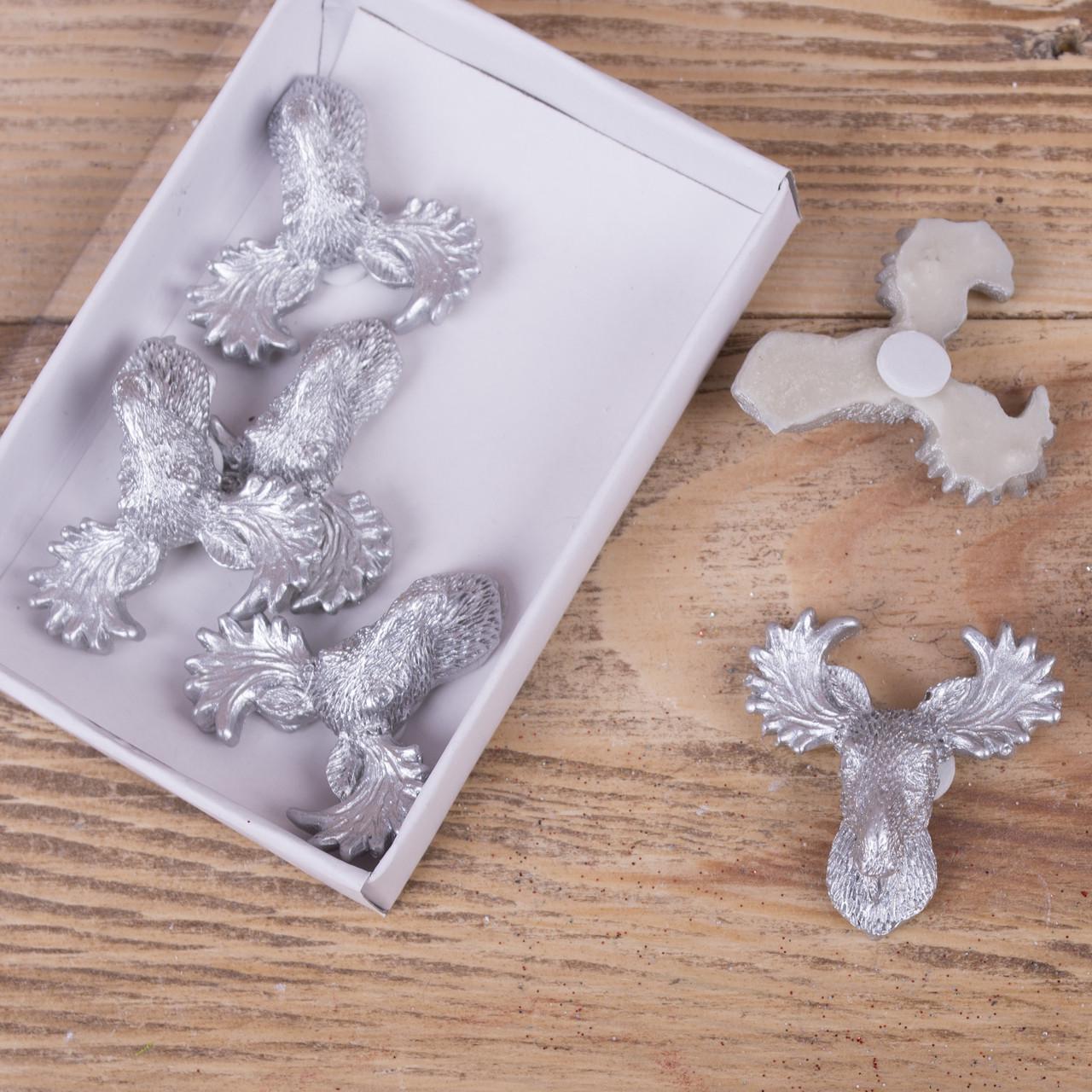 Наклейки Голова лося Серебряный (3006)