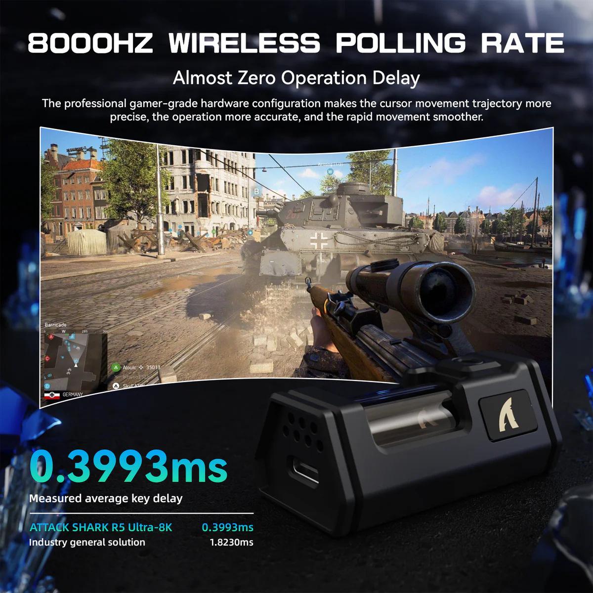 Миша attack shark R5 ULTRA PAW3950 Gaming Mouse 8K 42000 DPI з карбоволокна 39 г Чорний (26404884) - фото 8 Миша attack shark R5 ULTRA PAW3950 Gaming Mouse 8K 42000 DPI з карбоволокна 39 г Чорний (26404884) - фото 8