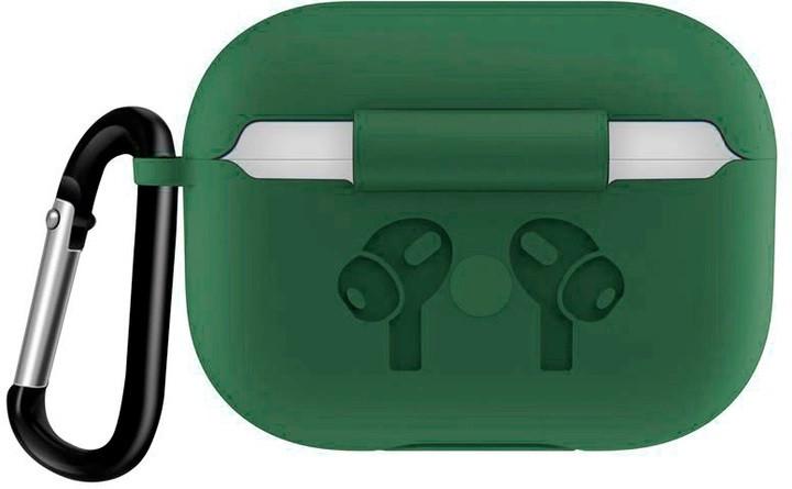Чехол силиконовый для наушников AirPods Pro 2 с карабином Pine Green