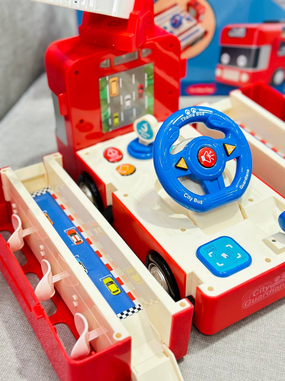 Іграшковий музичний автобус Fun Game з кермом трансформер 2в1 265-2 автотренажер Пожежна машина (2054641465) - фото 7