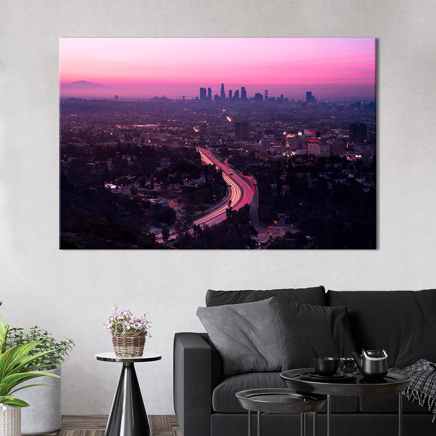 Картина город Розовый Лос-Анджелес 51x34 см (A621-1)
