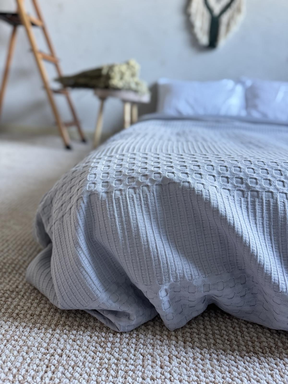 Покривало вафельне Марокко 220х240 см Сірий (18094125)