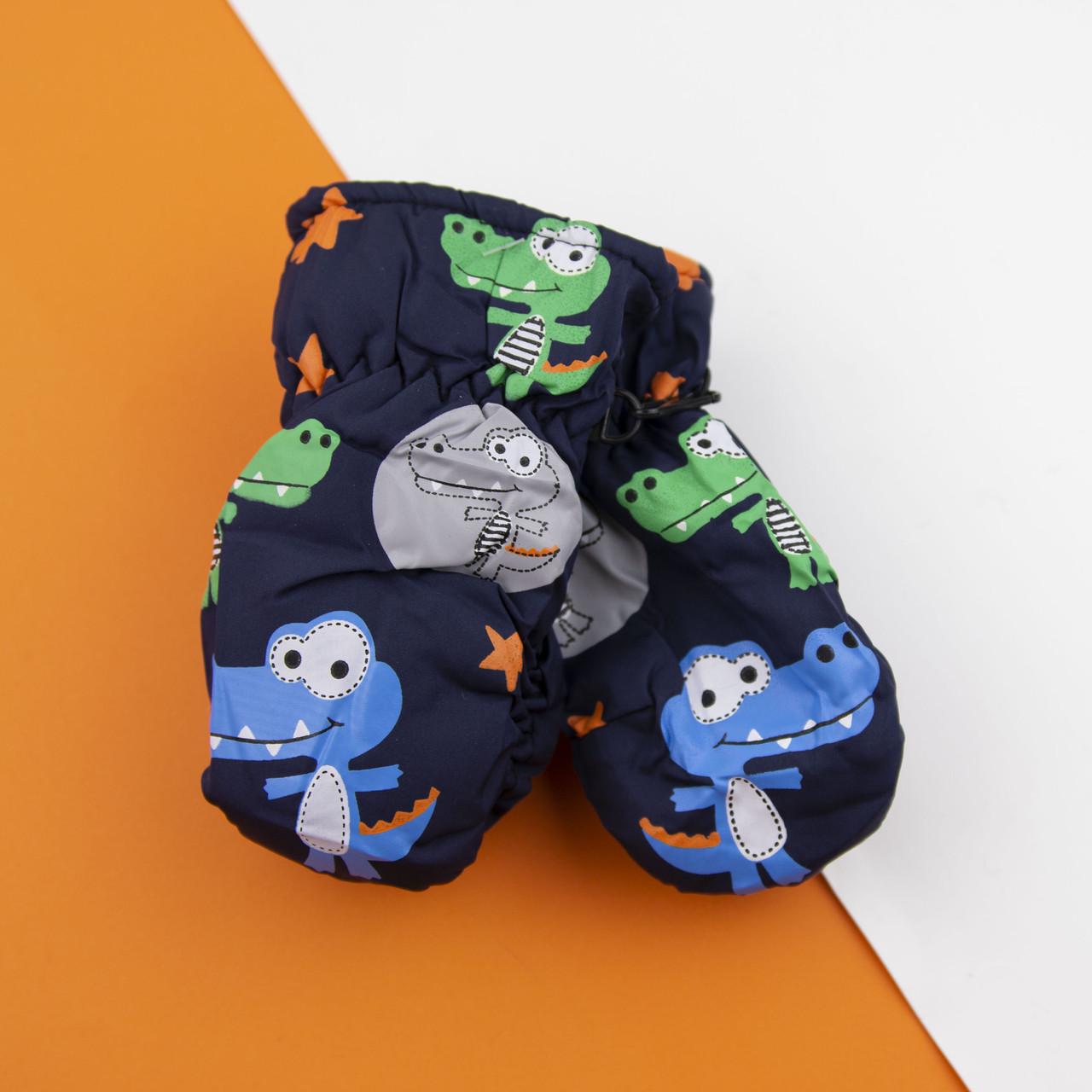 Варежки болоневые лыжные для мальчиков и девочек с крокодилами на 2 - 3 - 4 года Синий (22-12-48) Варежки болоневые лыжные для мальчиков и девочек с крокодилами на 2 - 3 - 4 года Синий (22-12-48)