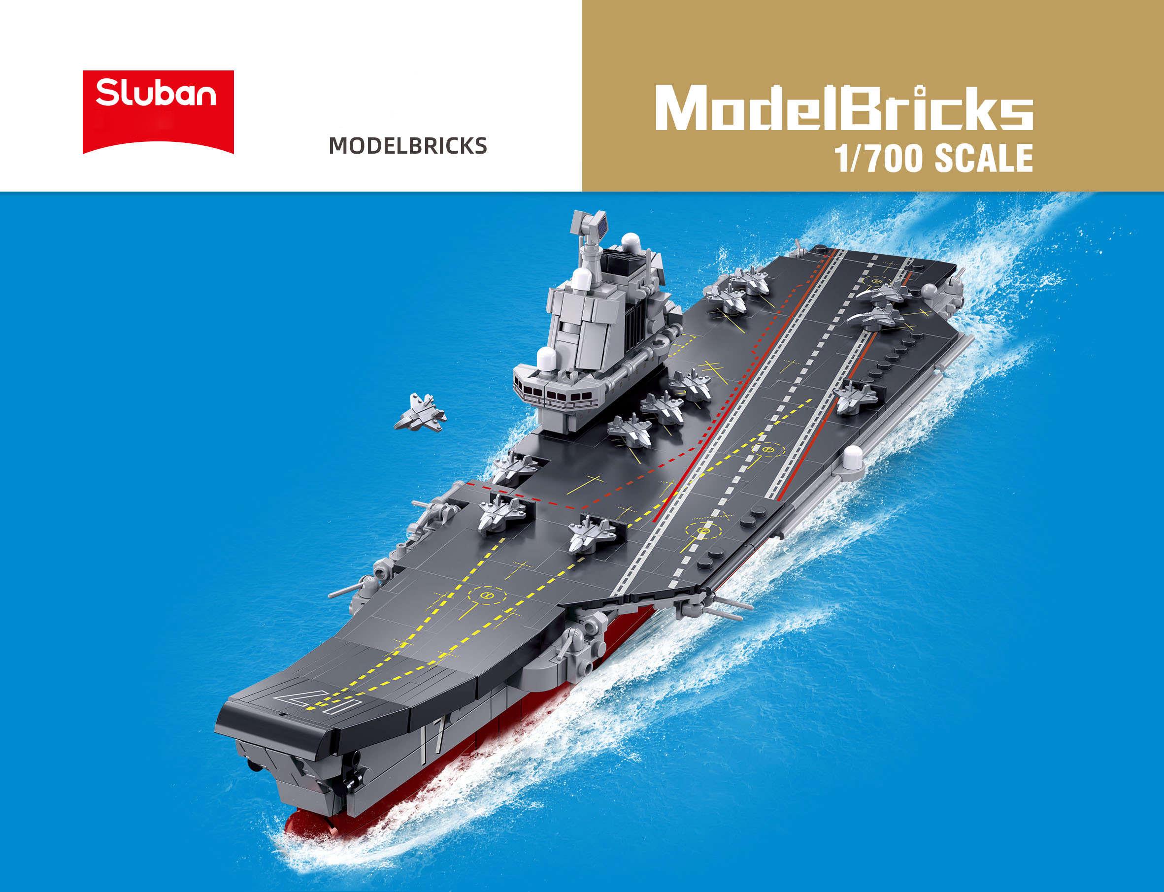 Конструктор Sluban M38-B1210 Авианосец ВМФ КНР Shandong 584 детали - фото 7