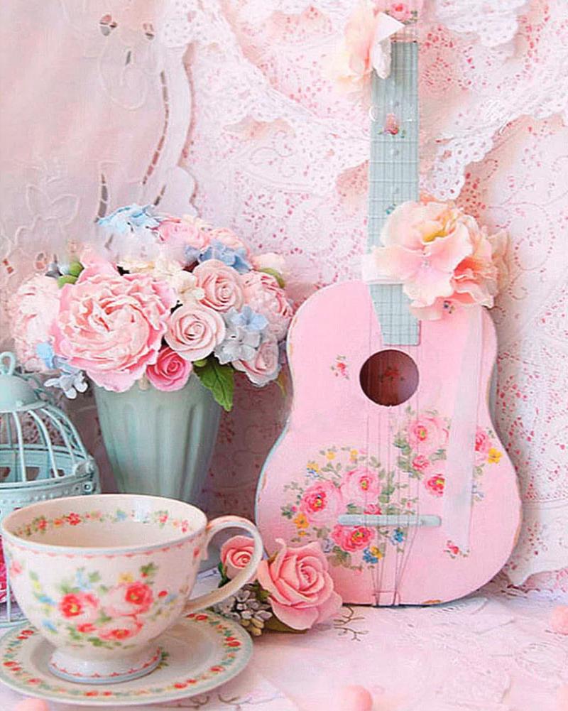 Алмазная мозаика My Art В плену музыки на подрамнике круглые алмазы 40х50 см (AR-3161)