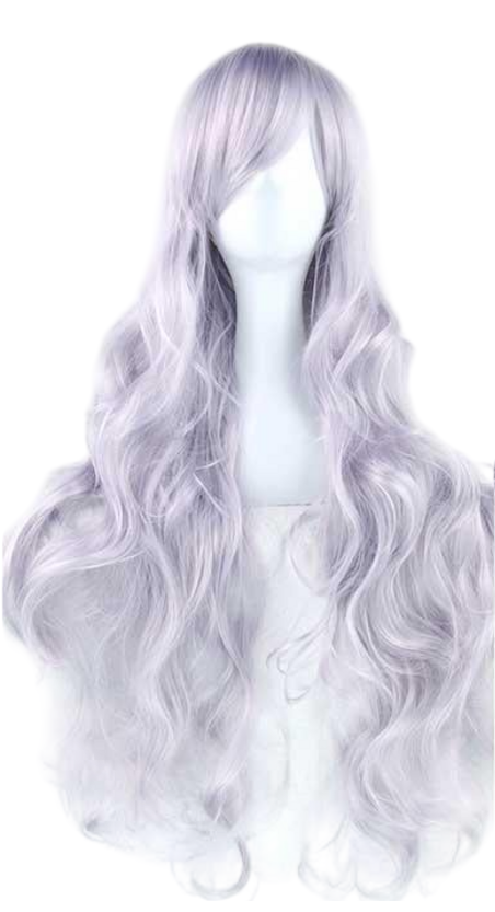 Перука хвиляста аніме 80 см косплей Сріблясто-сірий (X0000710-8)