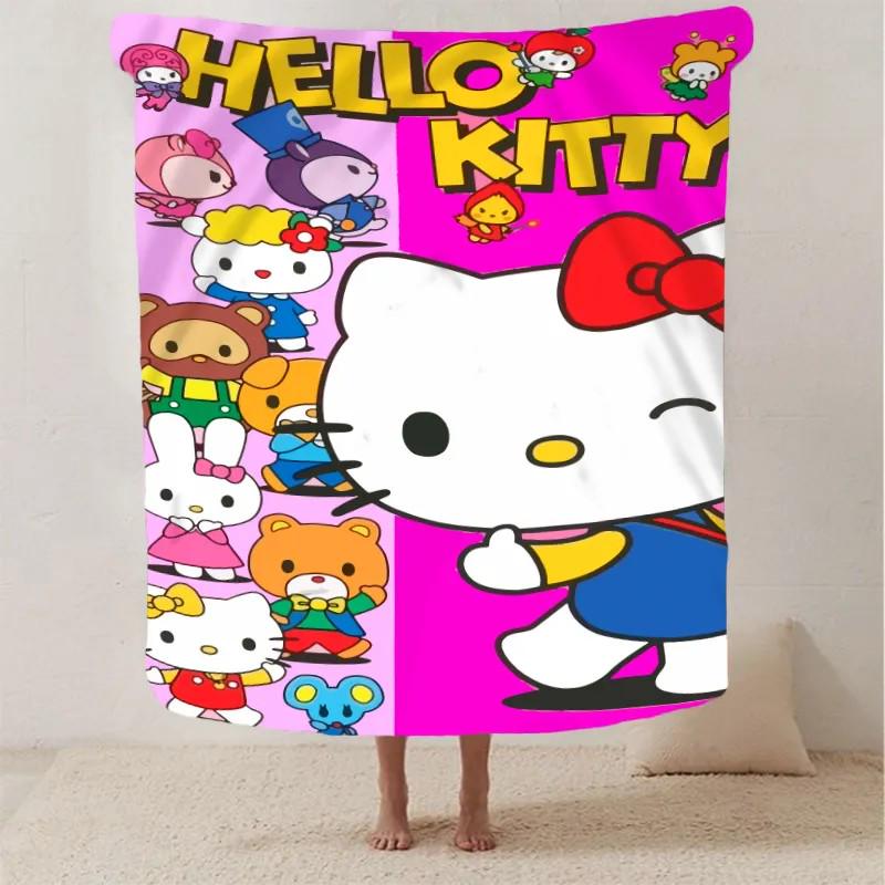 Плед-покрывало Hello Kitty плюш/велюр детское 135х160 см Розовый