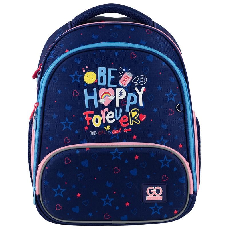 Рюкзак каркасний GoPack Education Be Happy 38x28x15 см 16 л Синій (GO24-597M-3)