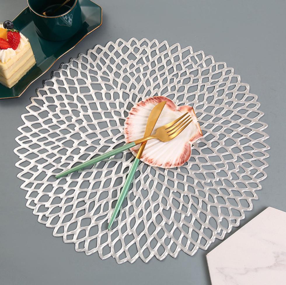 Салфетка сервировочная круглая 38 см Серебристый (5454) - фото 2 Салфетка сервировочная круглая 38 см Серебристый (5454) - фото 2