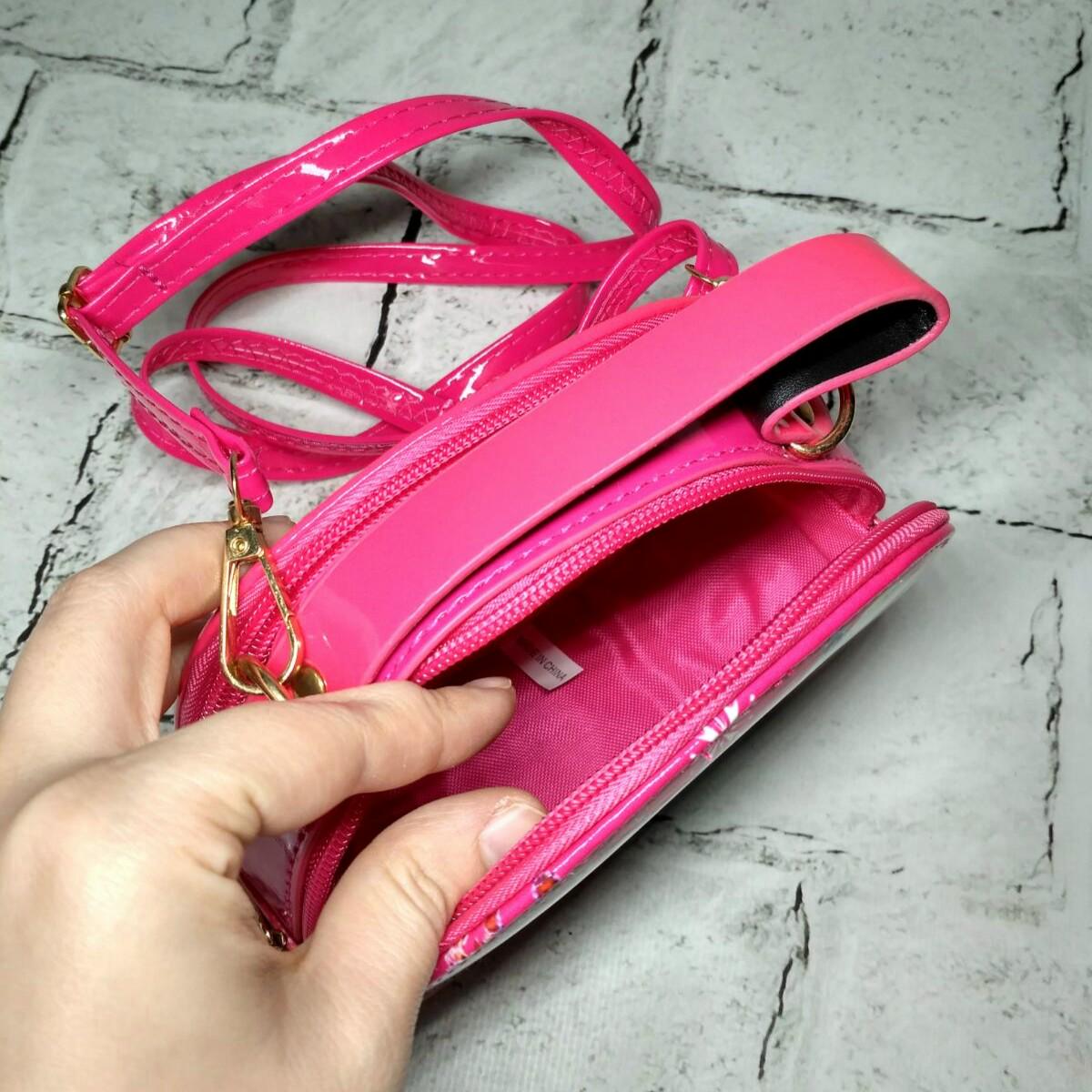 Сумочка дитяча для дівчинки лакова з ремінцем Ельза 15х12х5 см Малиновий (731-5) - фото 2