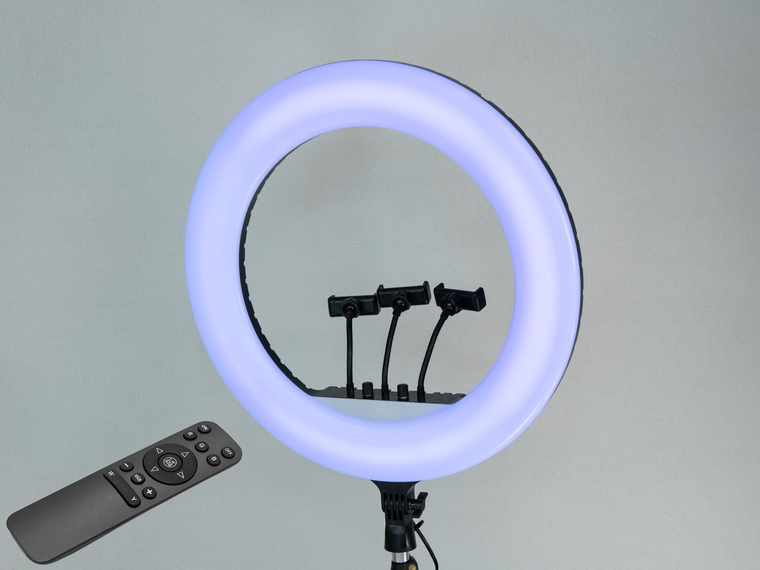 Кольцевая лампа RGB с пультом без штатива 220В RGB 45 см (SL-RL-21RGB)